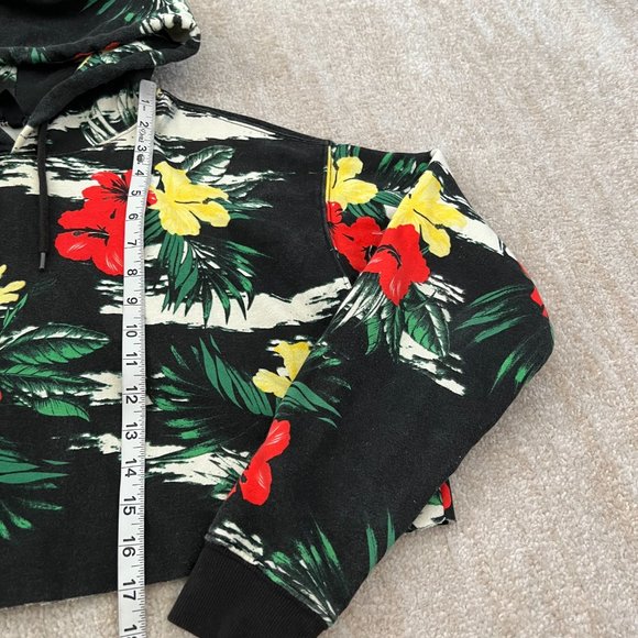 Floral Print Cropped Hoodie - Picture 5 of 9